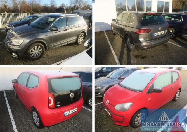 Insolvenz-Fahrzeugauktion: VW Tiguan 2.0 TDI, 220.000 Km, VW UP! 1.0, 55.000 Km