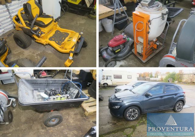 Insolvenzversteigerung Hausmeisterservice: 20 Pos., E-Fahrzeug HYUNDAI Kona, EZ. 2022, Nullwendekreismäher CUBCADET XZ5, Aufsitzkehrmaschine KÄRCHER KM 100100 R, Rasenmäher, etc. – 39164 Wanzleben b. Magdeburg – 07.04.2026 – 09:00:00 – Feedzy