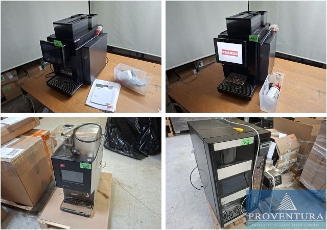 Gastroversteigerung aus Leasing Kaffeevollautomaten: FRANKE A300, MELITTA Cafina XT4, WITTENBORG 9100, SCHAERER Coffee Prime, ANIMO Optibean 3 XL Touch