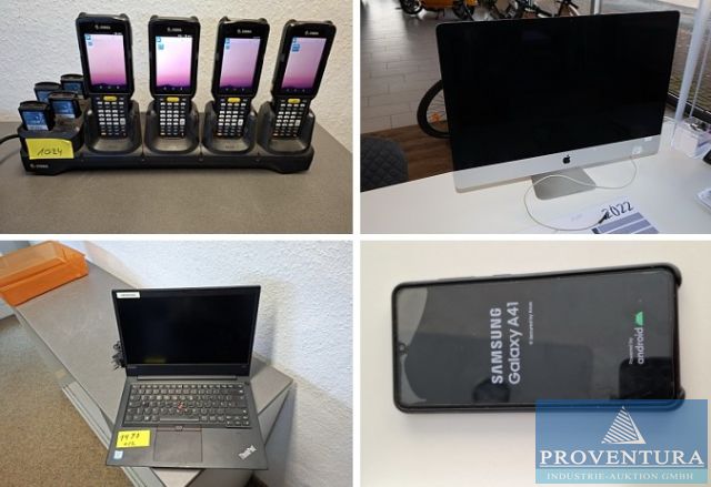 Insolvenzversteigerung 40 Pos. EDV Barcodescanner ZEBRA M330, 2x APPLE iMac 27, Laptops LENOVO, Monitore, Zubehör etc.