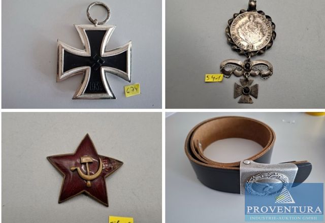 Versteigerung 21 Pos. Antikschmuck, Mützenabzeichen UdSSR, Orden Eisernes Kreuz, Frontkämpferkreuz, Abzeichen HJ, etc – 37077 Göttingen – 09.08.2026 – 10:45:00 – Feedzy
