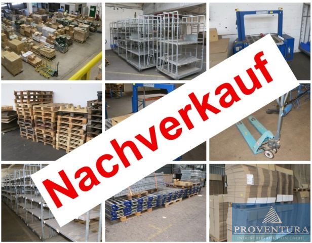 Nachverkauf: Versteigerung ehem. Online-Shop: 570 Positionen, 2.500 Europaletten, 600 Paletten Sonderpostenware, 700 Paletten Kartonagen, Lager- u. Logistiktechnik, etc.