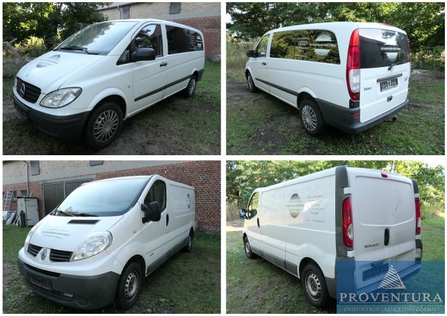 Aus Insolvenz: Mercedes-Benz Vito 109 CDI, EZ 2010, 367.000 km, Klimaanlage, EFH und Renault Trafic 2.0 dCi 115, EZ 2010, 262.000 km, Klimaanlage