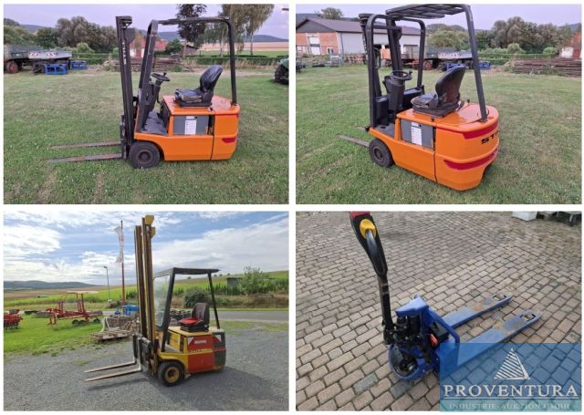 E-Gabelstapler-Versteigerung: 1x STILL R50-15 Bj. 2000, 5.350 Std., 1x STILL R50-15 Bj. 1983, 4.881 Std., umfangreich gewartet, Elektro-Gabelhubwagen PALLIT Bj. 2023