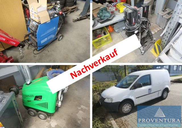 Nachverkauf zu Insolvenzversteigerung: 14 Pos. aus Hausmeisterservice, Aufsitzkehrmaschine STAHLZET SZ3200, Kernbohrgerät WÜRTH DS 350, Hochdruckreiniger STAHLWERK SW650, etc.