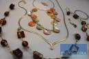 Modeschmuck Kette Bernsteinfarben ca. 41 cm