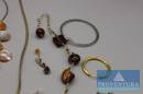 Modeschmuck Kette Bernsteinfarben ca. 41 cm