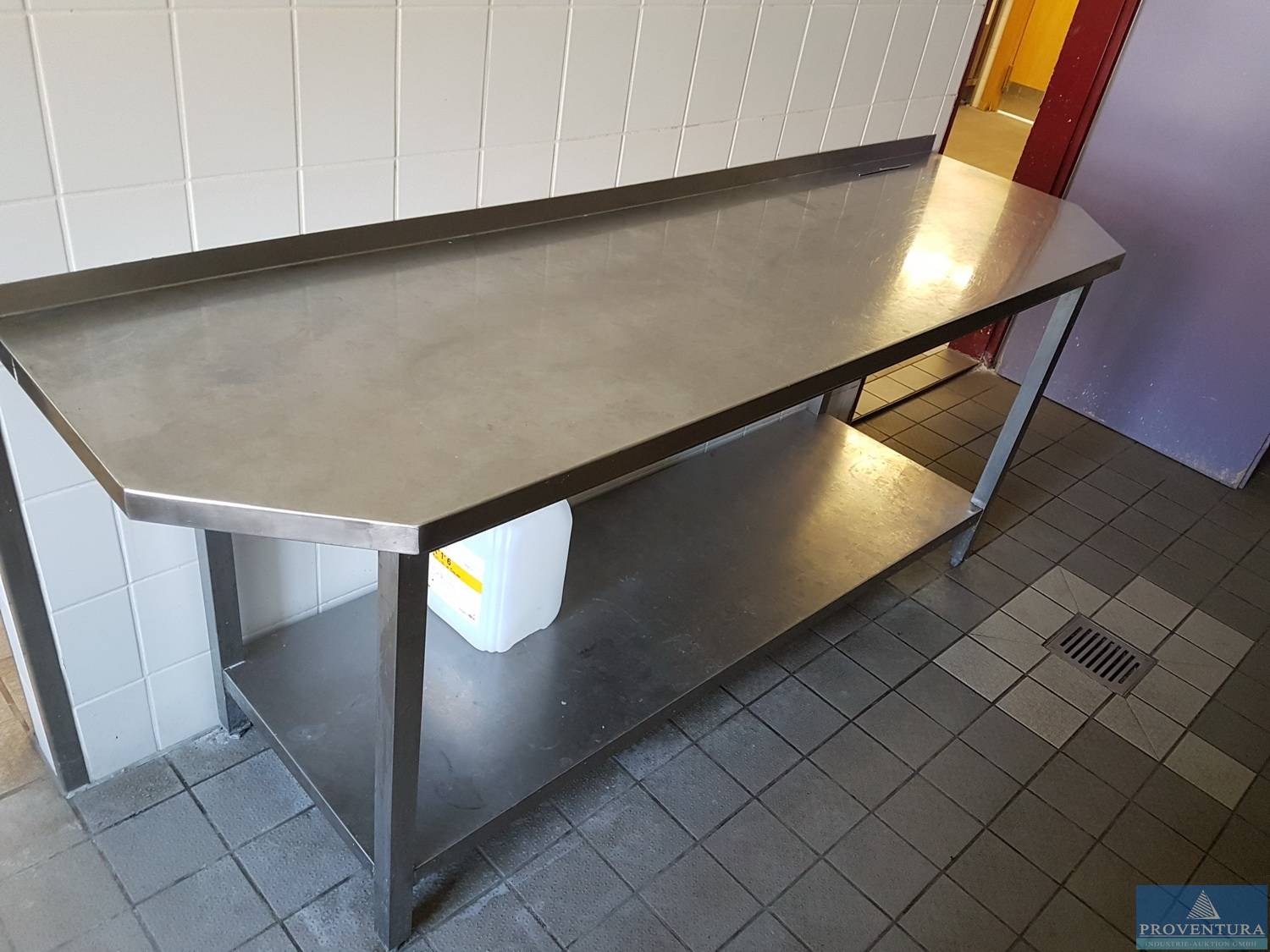 EdelstahlArbeitstisch ca. 200/150 cm Proventura OnlineAuktion