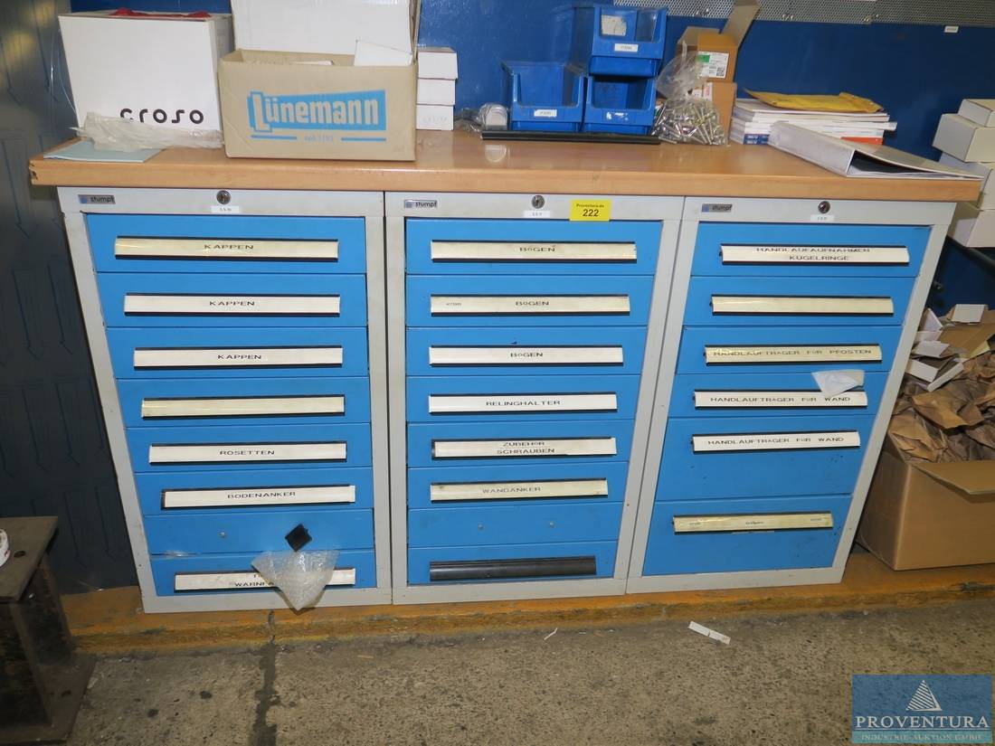 Magazin-Schubladenschränke STUMPF Stahl grau/blau | Proventura Online