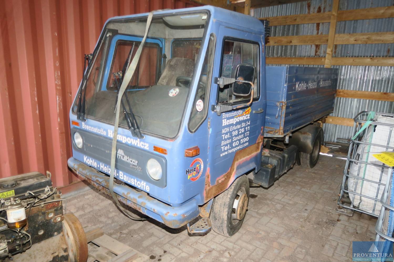 Fahrzeug-Online-Auktion: Lkw offener Kasten MULTICAR M26, EZ. 1996, Ersatzmotor f. MULTICAR