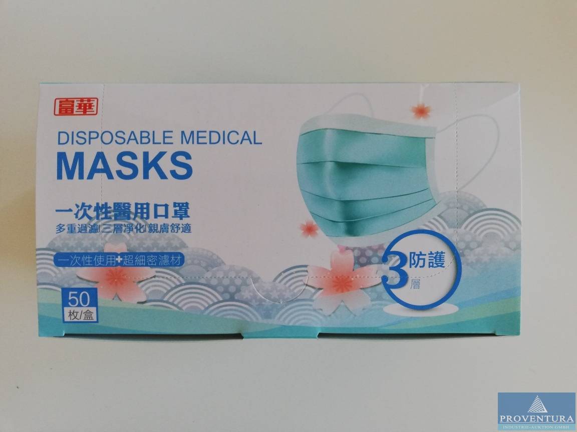 Online-Auktion: Mund- u. Nasenschutzmasken, 3 versch. Sorten, ca. 125.000 St., 30855 Langenhagen