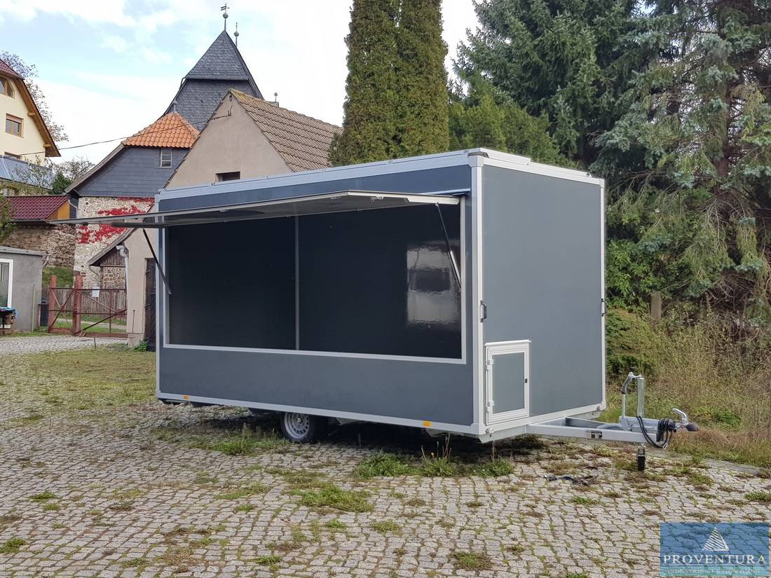 Nachverkauf zur Liquidation: 19 Positionen Gastrotechnik, neuwertiger Imbiss-Anhänger Wörmann, EZ 2018, Imbisseinrichtung, Kompressoren, etc., 37445 Raum Harz