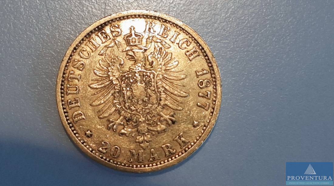 Goldmünze Hamburg/ Deutsches Reich 20 Mark
