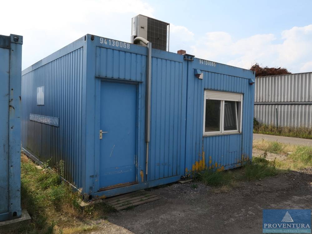Versteigerung Bürocontainer: 2 Doppel-Bürocontainer, 2 Einzel-Bürocontainer