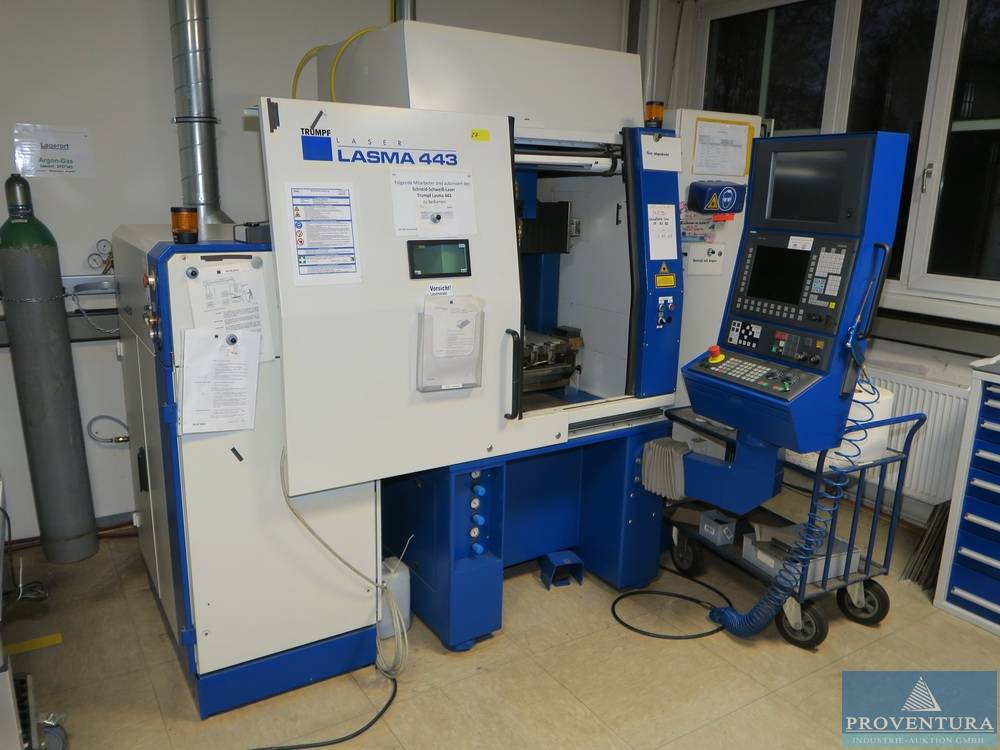 Versteigerung: CNC-Laserschneidanlage TRUMPF Lasma 443 LN11-840D, Bj. 2005, neue Laserlampen