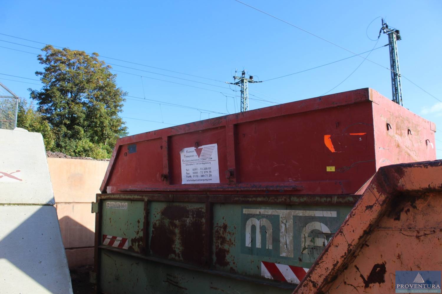 Absetzcontainer Absetzmulde Stahl rot 10m³