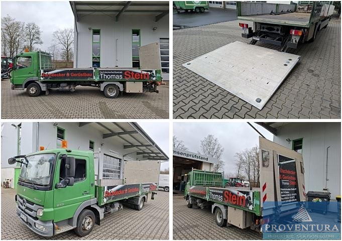 aus Insolvenz Lkw offener Kasten LBW MERCEDES-BENZ Atego 813 4x2 BlueTec5, EZ 2011, 48.000 km, Aufbau 620x245 cm