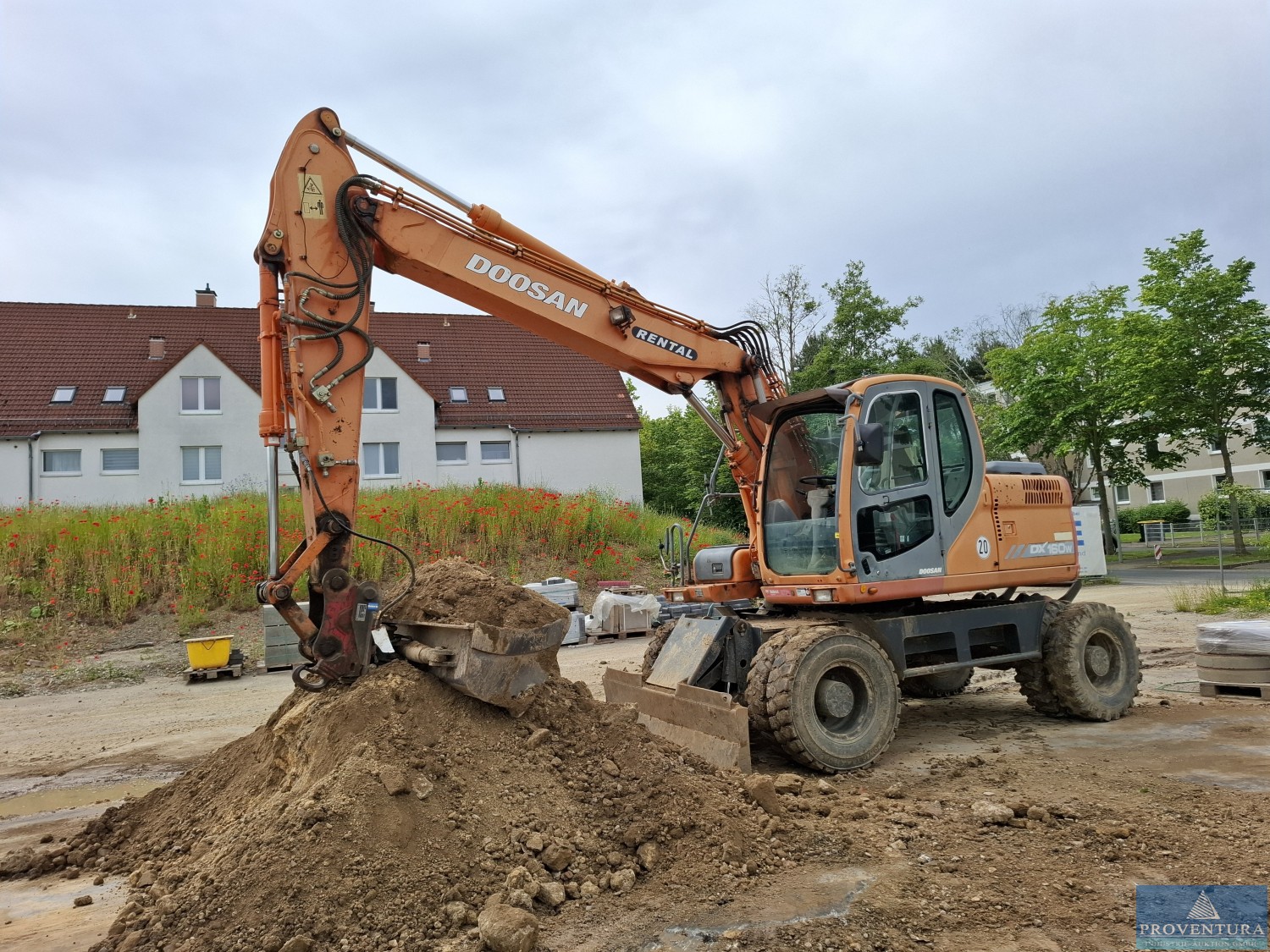 Aus Insolvenz: Mobilbagger DOOSAN SX160W Bj. 2008, 6.100 Betr.-Std.