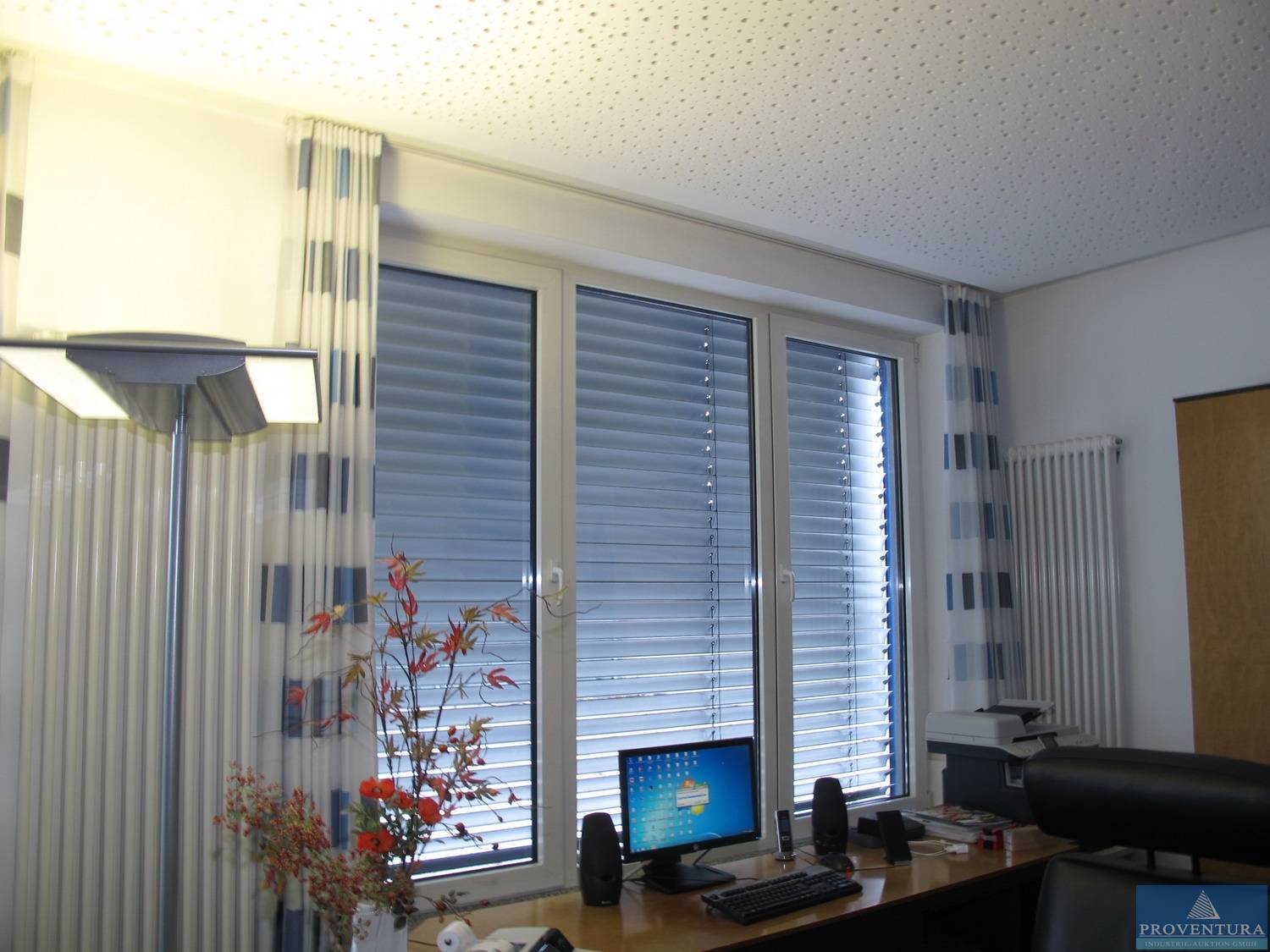 Vorhang-Garnituren weiß/grau/blau | Proventura Online-Auktion