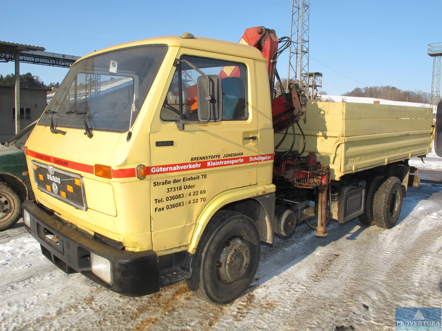 Lkw VW MAN 8.150 Ladekran, 16 Absetzcontainer, Pflastersteine 37318 Heilbad Heiligenstadt