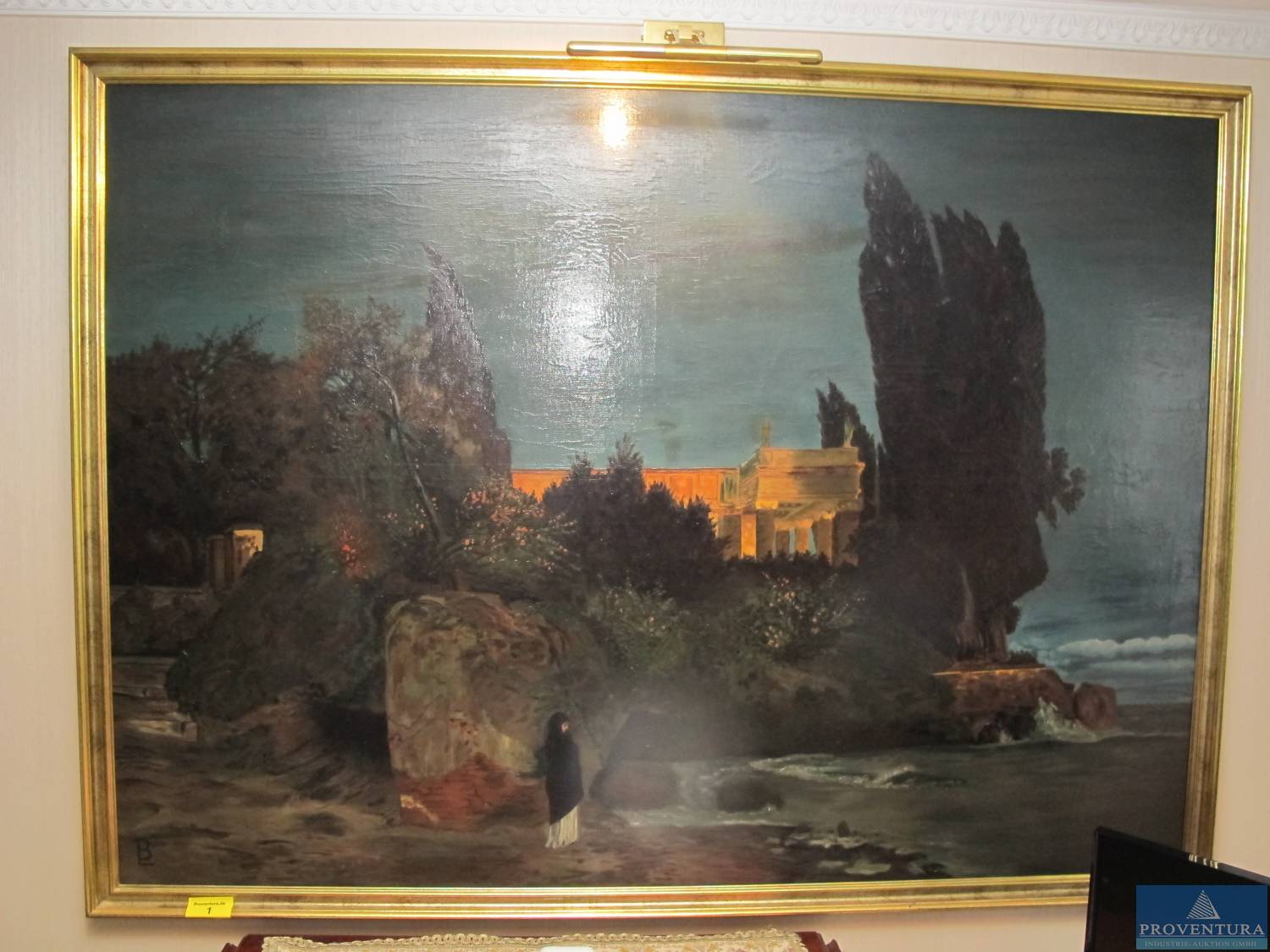 Öl-Gemälde von Arnold Böcklin, Max Korn, P. Toretti, Barocksitzgruppe, etc.
