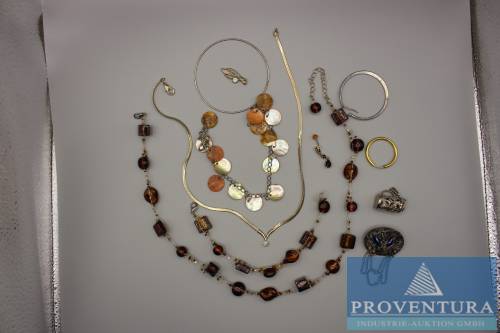 Modeschmuck Kette Bernsteinfarben ca. 41 cm