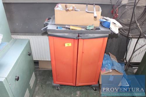 Kunststoff-Werkzeugwagen schwarz/orange