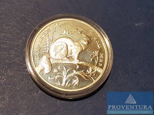 Silbermünze Russland 3 Rubel 1994 pp Zobel