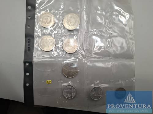 Pièces de collection RDA 20 Pfennig 2x 1 DM 2x 5 Mark 2x 10 Mark 1x 20 Mark Porte de Brandebourg