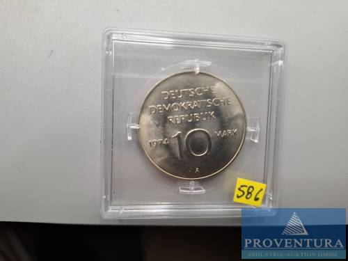 Pièces de collection RDA 10 Mark 1974 Plaque RDA