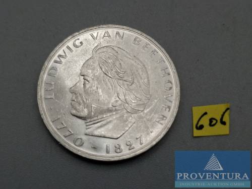 Silbermünze Bundesrepublik Deutschland 5 DM Ludwig van Beethoven 1970 vz Silber .625 11.2 gr Rauhgewicht