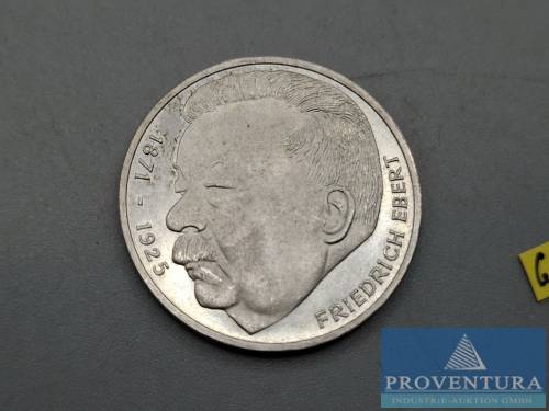 Silbermünze Bundesrepublik Deutschland 5 DM Friedrich Ebert 1975 vz Silber .625 11.2 gr Rauhgewicht