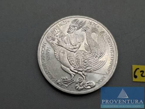 Pièce en argent République fédérale d'Allemagne 5 DM Hans Jacob Christoph von Grimmelshausen 1976 st argent .625 11,2 gr poids brut