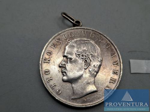 Silbermünze Bayern 3 Mark Otto I. 1910 Silber .900 16.66 gr Rauhgewicht