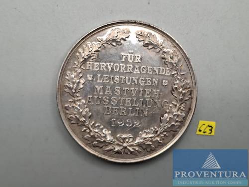 Silver medal Fatstock Exhibition 1932 silver .990 60.52 g gross weight