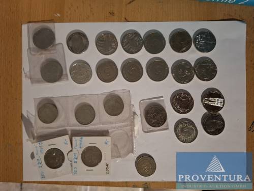 Pièces de collection République fédérale d'Allemagne 25 pièces 5 DM total 125 DM