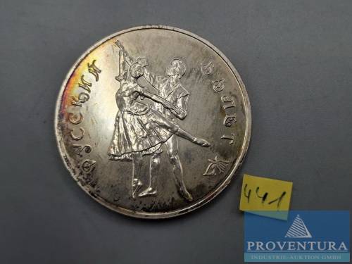 Silbermünze Russland 3 Rubel 1993 russisches Ballet st Silber .900 Rauhgewicht 34.70 gr
