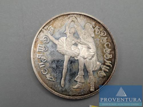Pièce en argent Russie 3 roubles 1995 ballet russe PP argent .900 poids brut 34.85 g
