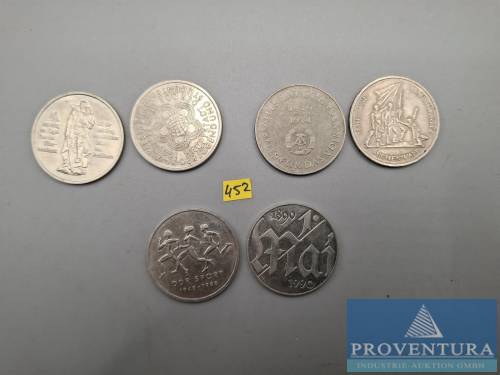 Oběžné mince NDR 6x 10 marek