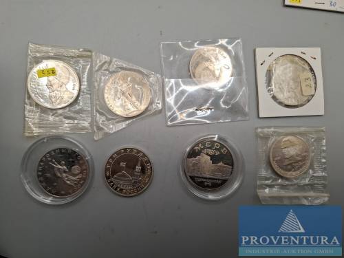 Pièces de circulation URSS 4x 1 rouble 1x 3 roubles Russie 2x 3 roubles 1x 5 roubles tout pp