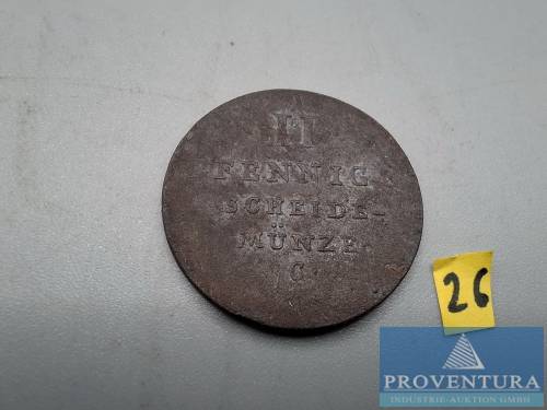Umlaufmünze Königreich Hannover 2 Pfennig 1824C
