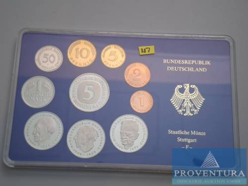 Набор монет ФРГ 1987 F пруф 12,88 DM