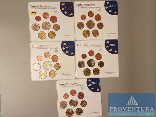 Euro KMS Bondsrepubliek Duitsland 2003 ADFGJ st
