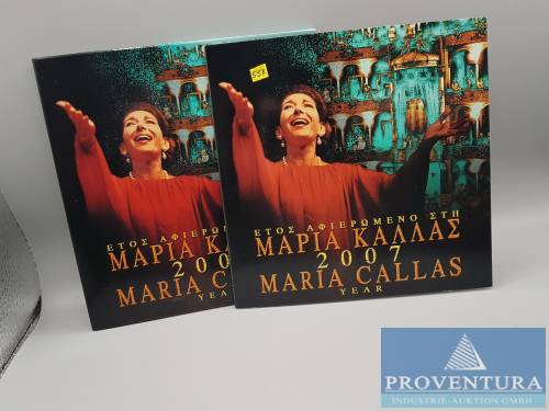 Euro-KMS Grèce Maria Callas 2007 1 ct - 2 Euro + 10 Euro Maria Callas