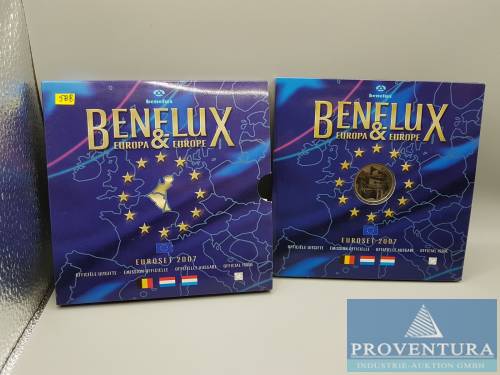 Euro sada BeNeLux 2007 Římské smlouvy Belgie/Nizozemsko/Lucembursko 1 ct - 2 eura